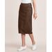 Blair Women's DenimEase™ Flat Waist Midi Skirt - Brown - 12P - Petite