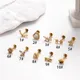 Boucles d'Oreilles en Titane G23 Plug-in pour Femme Bijoux de Piercing 1.2x8mm Clous Jules Plats