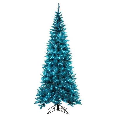Vickerman 728543 - 4.5' x 34" Slim Aqua Tinsel 250 Dura-Lit� Aqua LED Mini Lights 525 Tips Christmas Tree Christmas Tree (K234146LED)