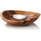 Nambe Braid Chip and Dip Bowl - 14.5" x 16.75" x 4.3"