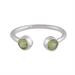 Trendy Gleam,'Polished Sterling Silver Wrap Ring with 2 Peridot Stones'