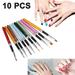 10PCS Acrylic Nail Brush Set - Acrylic Nail Brushes for Acrylic Application Acrylic Brushes for Nails Professional Brush for Acrylic Nails Extension & Carving