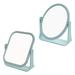 FRCOLOR 2Pcs Makeup Mirrors Double-sided Mirrors Rotatable Cosmetic Mirrors Chic Desktop Dresser Mirrors (1Pc Blue Oval Mirror 1Pc Blue Square Mirror)