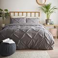 Cosmoliving Grey Pintuck Duvet Set Double