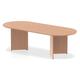 Vitali Radial End Boardroom Table (Panel Legs), 240wx100dx73h (cm), Beech, Fully Installed