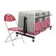 Comfort Folding Office Chair Bundle Deal (84 Office Chairs & 1 Low Trolley), Burgundy