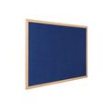 Eco-Colour Light Oak Noticeboard, 120wx90h (cm), Oak Frame/ Blue