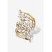 Women's 4.25 Cttw. 14K Gold-Plated Sterling Silver Marquise Cubic Zirconia Cluster Ring by PalmBeach Jewelry in Silver (Size 8)