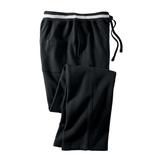 Men's Big & Tall KingSize Coaches Collection Fleece Open Bottom Pants by KingSize in Black Stripe (Size 2XL)
