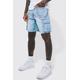 Mens Blue Relaxed Fit Limited Edition Cargo Denim Shorts, Blue