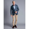Charles Tyrwhitt Wool Silk Texture Classic Fit Blazer, Ocean Blue