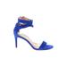 J.Crew Heels: Blue Solid Shoes - Women's Size 8 1/2 - Open Toe