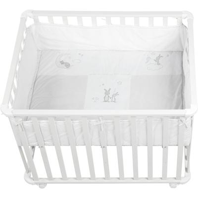 Laufgitter ROBA "Fox & Bunny, weiß, 75x100 cm", Baby, weiß, Laufställe, mit Stoffeinlage; Rollen, höhenverstellbar Image