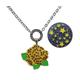 NAVIKA Magnetic Necklace with Swarovski Crystal Yellow Rose and Glitzy Starry Night Ball Markers