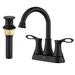 CASAINC 4-inch Centerset Bathroom Faucet w/ Drain 1.2 Flow, Stainless Steel in Black | 8.62 H x 4 W x 4.7 D in | Wayfair KCL0014-MB