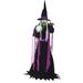 The Holiday Aisle® Cresson Tall Alma the Fortune Teller Witch by SVI, Premium Talking Halloween Animatronic Figurine, in Black/Indigo | Wayfair