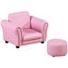 Harriet Bee Hazucha 7" Club Chair & Ottoman, Solid Wood in Pink | Wayfair FF75FE4072354D7C9E4D01DEED6722E7
