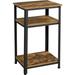 17 Stories Tall End Table, 30 In Industrial Side Table w/ Strong Wooden Shelves, Slim 3-Tier Telephone Table w/ Metal Frame For Living Room | Wayfair