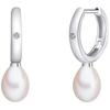 Lulu & Jane Diamant-Creolen Sterling Silber Diamant Süßwasser-Zuchtperle in 24,0 mm Damen