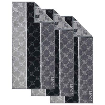 JOOP! Handtuch 3er Pack 'Signature Cornflower Stripes' Schwarz Image
