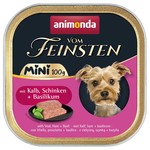 32x 100g Animonda vom Feinsten Adult Mini mit Kalb, Schinken + Basilikum Hundefutter nass