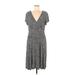 Connected Apparel Casual Dress - Midi: Black Polka Dots Dresses - Women's Size 6