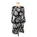 Who What Wear Casual Dress - Wrap: Black Print Dresses - Women's Size Medium