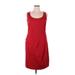 Akris Punto Casual Dress - Sheath Scoop Neck Sleeveless: Red Print Dresses - Women's Size 14