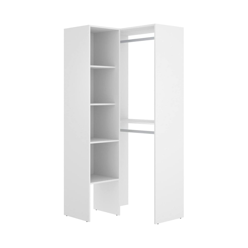 Grande Armoire effet bois blanc 79x88 cm