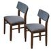 Retro Fabric Cushion Dining Chairs Rubber Wood Upholstered Side Chairs for Kitchen Dining Room Parson Chairs Set of 2