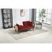 WINE RED Velvet Soft Seating Sofa w/ Split Back Convertible Futon Sofa