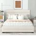 Queen Upholstered Platform Bed with Twin Trundle & Linen Fabric Headboard, Solid Wood Queen Size Storage Bedframe with 2 Drawers