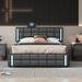 Queen Size Upholstered Platform Bed with 4 Drawers & USB Charging, Black