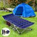 DoCred Portable Outdoor Sleeping Bed, Heavy Duty Camping Cot, Blue