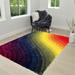 HR Colorful Rainbow Area Rug for Living Room Decor Rug Trends Bright Multi Modern Swirls