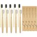 LOOKSEVEN 10 PCS Bamboo Toothbrushes Soft Bristles Wooden Toothbrushes for Adult Natural Biodegradable BPA Free Eco Friendly Toothbrushes Black White