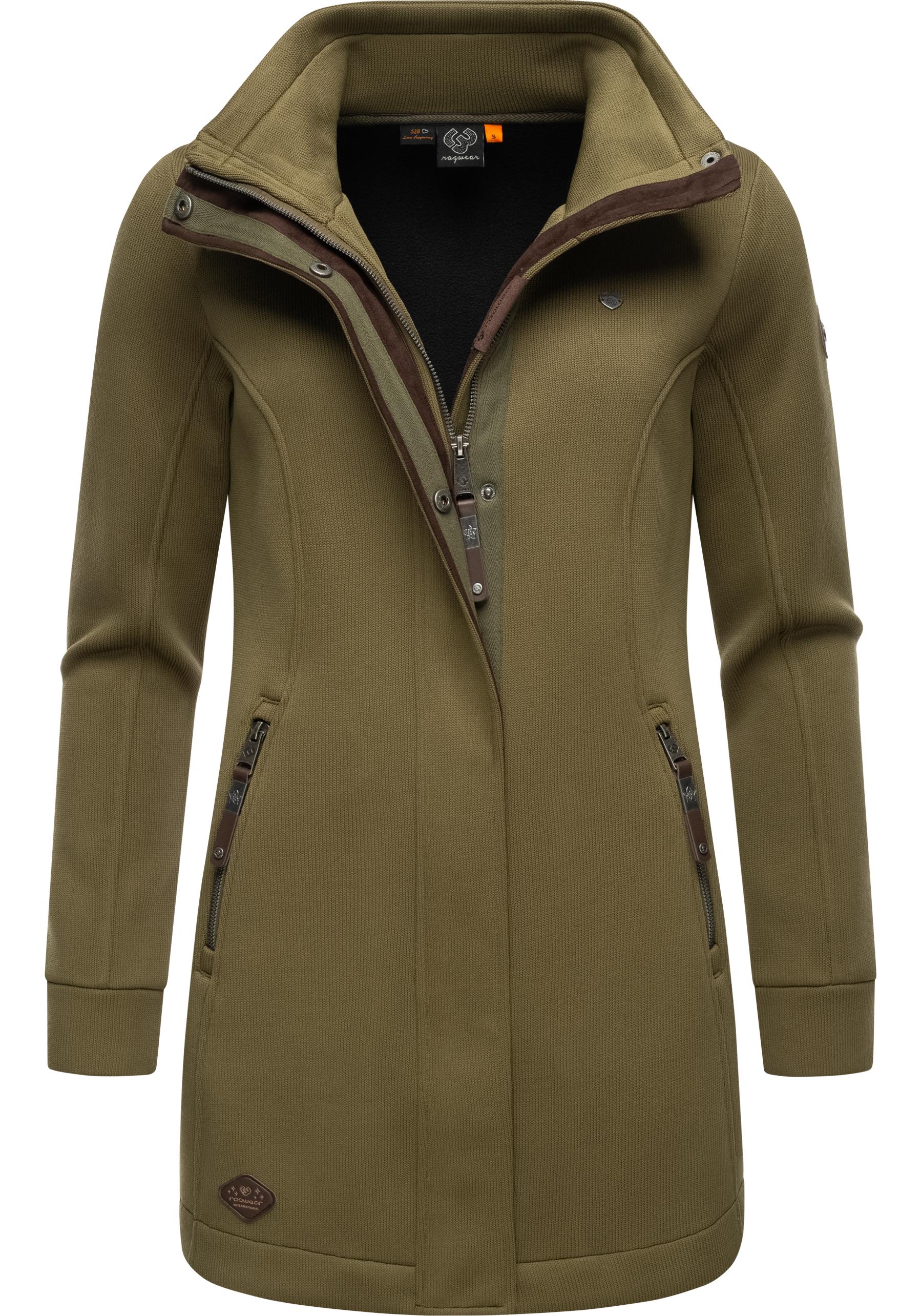 Sweatjacke RAGWEAR "Letrice Bonded", Damen, Gr. XL (42), grün (olivgrün), Sweatware, Obermaterial:100% Polyester, tailliert Po-bedeckend, hoch geschlossener Ausschnitt, Ärmel ohne Ärmelschlitz normaler Saum, Sweatjacken Sweatjacke, Elegante...