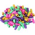 120pcs Colored Pencil Bulk Erasers Mini Colored Pencils Cap Erasers Fun Mini Eraser for Pencils Mixed Color Pencil Erasers Caps Chisel Shape Pencil Eraser Toppers Rubber Eraser Mix