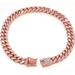 Dicasser Dog Chain Diamond Cuban Collar Walking Metal Chain Collar with Design Secure Buckle Pet Cuban Collar Jewelry Accessories for Small Medium Large Dogs Cats Rose Gold 10 Inch