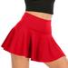 AnuirheiH Women s Mini Skirt 2023 Fall Fake Two-piece Running Casual Fall Sports Exercise Cycling Shorts Gym Yoga Tennis Skirt (including Pocket) Red XXL