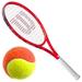 Roger Federer Pre-Strung Junior Tennis Racquet (Red/White) Bundled With A 3 Pack Of Kids Training Tennis