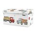 Construction Truck Boy Small Fabric Toy Bin Storage Box Chest For Baby Nursery Or - Grey Yellow Orange Red And Blue Transportation