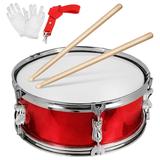 Marching Drum Set Snare Drum Kid Drum Musical Instrument with Drumsticks Drum Belt and Ceremonial Gloves