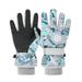 Lisingtool Fingerless Gloves Children Cartoon Print Winter Ski Gloves Thermal Gloves Thermal Cycling Gloves Kids Windproof Gloves Winter Gloves Grey