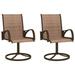 Aibecy Patio Swivel Chairs 2 pcs Textilene and Steel Brown