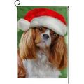 SKYSONIC Cute Cavalier King Charles Spaniel Double Side Print Garden House Sports Flag 28x40 in Polyester Decorative Flag Banner for Outside House Flowerpot
