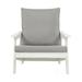 Outdoor Single Sofa with Cushion HDPE All-Weather Chairs with Armset for Backyard Deck Garden White