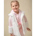 CARAMELO White Faux Fur Gilet - Size: 12-18 months/18-24 months/2 years