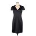 Elie Tahari Casual Dress - Sheath V-Neck Short sleeves: Black Print Dresses - Women's Size 6