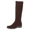 Schlupfstiefel CAPRICE, Damen, Gr. 42, XS-Schaft, braun (dunkelbraun), Textil, klassisch, Schuhe, Blockabsatz, Langschaftstiefel in klassischer Linie, XS Schaft